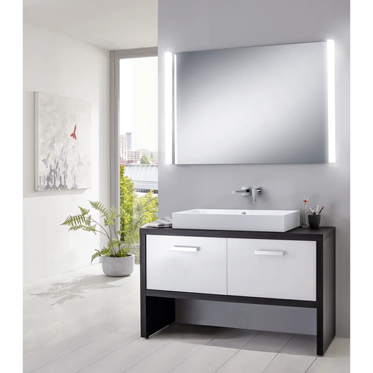 Warm Grey Steel Enamel Rectangular Countertop Bathroom Sink with Overflow