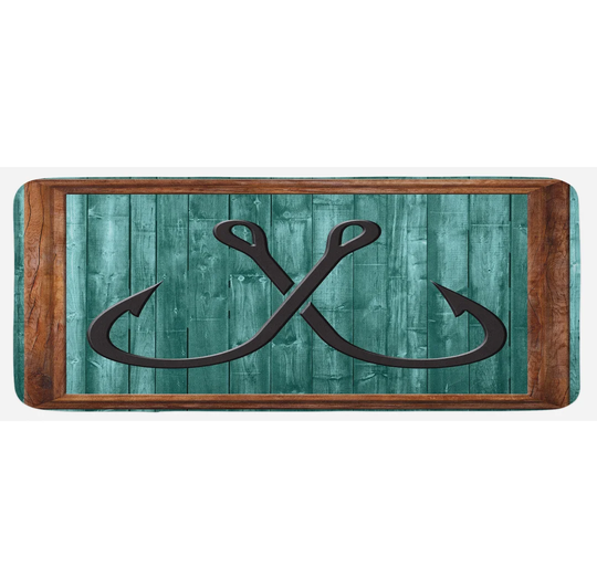 Topher Nautical Fishing Lures Anchor Kitchen Mat