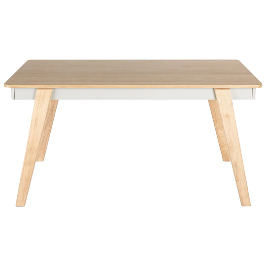 Dining Table 150 X 90 Cm Light Wood And Grey Huguetta