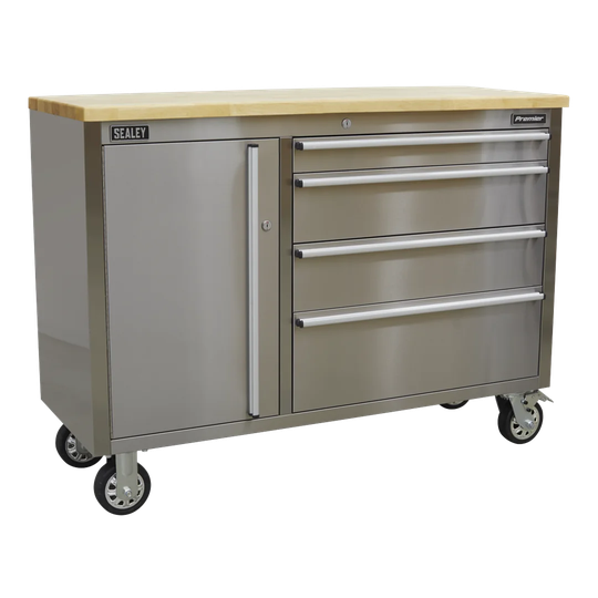 37.4" H x 48.03" W x 18.11" D Stainless Steel Mobile Tool Cabinet