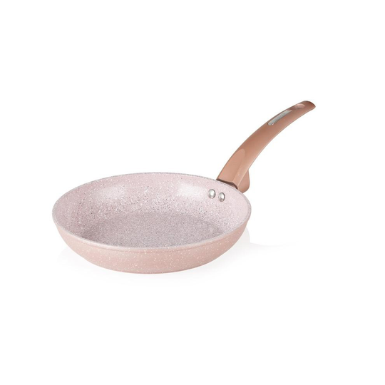 Tower Frying Pan, Cerastone, Forged Aluminium with Easy Clean Non-Stick Ceramic Coating, Rose Pink, 24 cm
