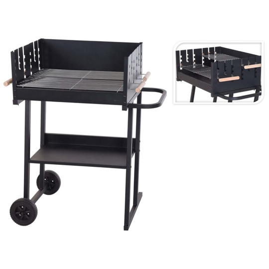 ProGarden Charcoal Barbecue Rectangle Black Freestanding BBQ Grill Outdoor