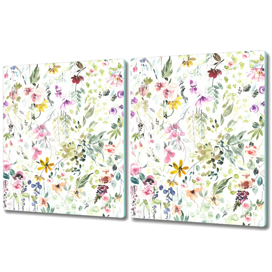 Southchase Colorful Abstract Flowers Leaves Chopping Board