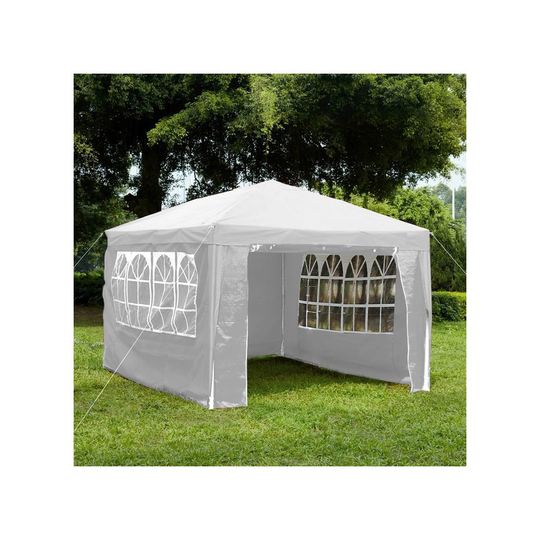 (White) Gazebo 3x4m Waterproof Party Shelter Sides Folding