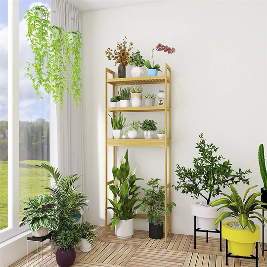 Bathroom Storage Rack, Bamboo Toilet Organizer, Freestanding Toilet Space Saver With 3-Tier Adjustable Shelves Natural