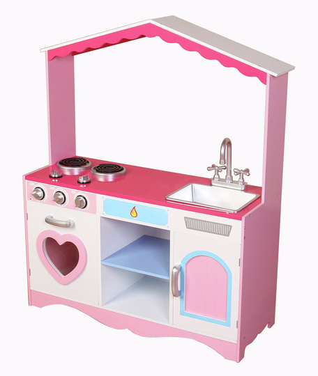 Large Girls Heart Design Play Kitchen
