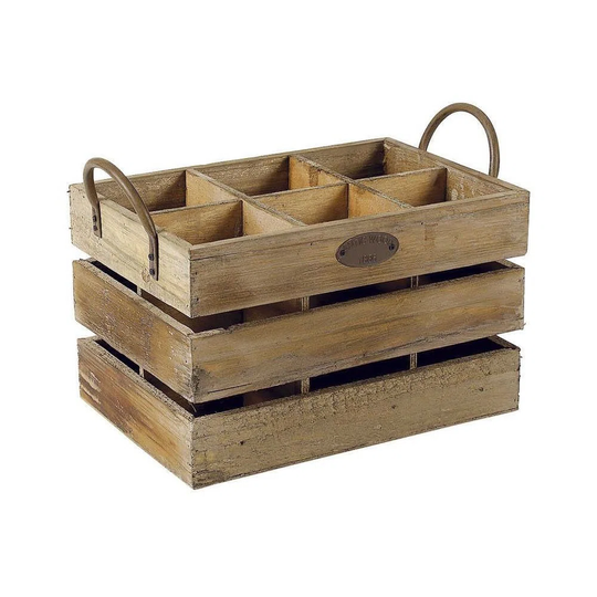 6 Bottle Solid Wood Tabletop/Countertop Wine Bottle Rack in Brown