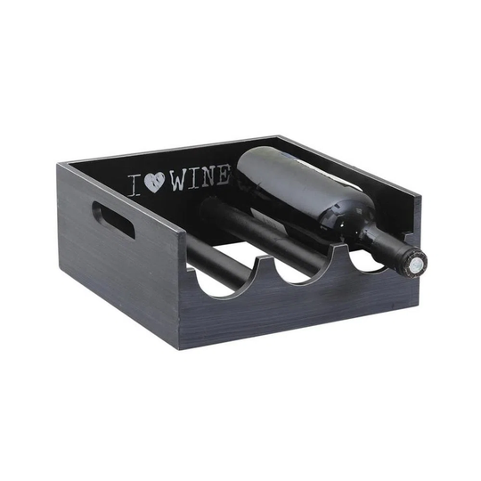 Ayveri 3 Bottle Tabletop/Countertop Wine Bottle Rack in Black