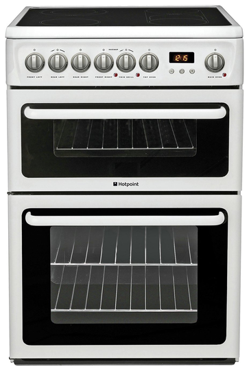 Hotpoint HAE60P 60cm Double Oven Electric Cooker - White