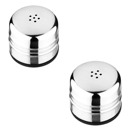 Stainless Steel Salt & Pepper Pots Shakers Set