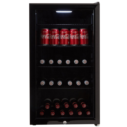 Cookology CBC98BK Undercounter Drinks Fridge | Glass Door Wine & Beverage Cooler