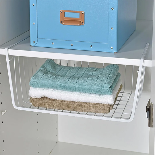 Frances Set Of 2 White Kitchen Under Shelf Storage Basket Rack Holder