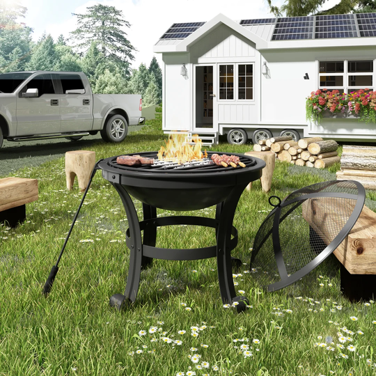 Graciela Steel Wood Burning Fire Pit