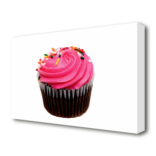 Pink Cupcake Sprinkle Kitchen - Wrapped Canvas Photograph Print