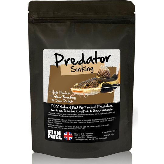 (Predator Sinking 250g) Fish Fuel Aquarium Fish Food Pouch - Catfish, Cichlid, Corydoras, Shrimp, Pleco
