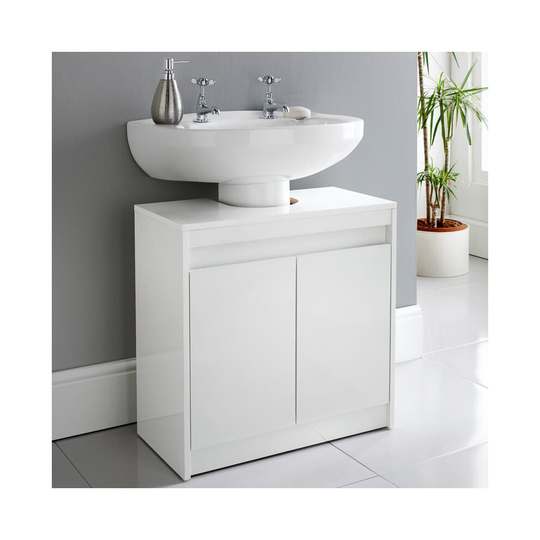Norsk High Gloss Under Sink Cabinet useful storage to your bathroom