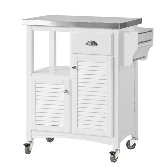 Delana 71 Cm Kitchen Trolley with Steel Top and Locking Wheels