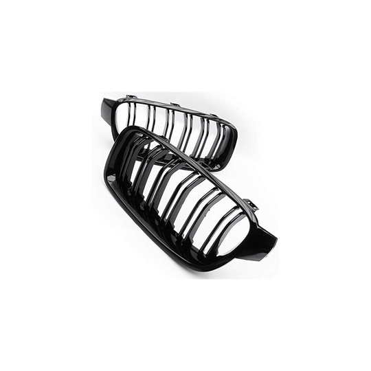 All Gloss Black M-Sport Style Front Bumper Grilles to fit BMW 3 Series 2012 - 2018