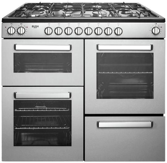 Bush BRC100DHESS 100cm Dual Fuel Range Cooker - Silver