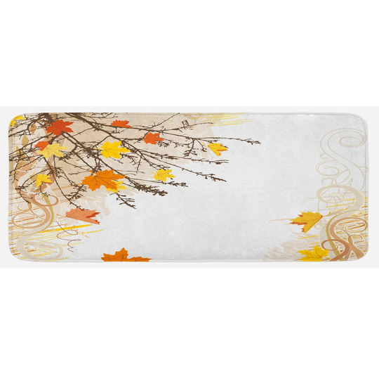 Jazmyne Nature Maple Leaves in Autumn Kitchen Mat
