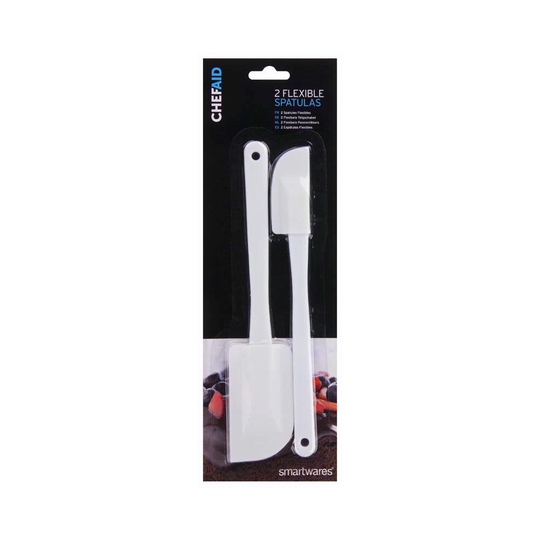 2 x Chef Aid Flexible Spatulas Cooking Baking Icing Bowl Scraper Kitchen Utensil