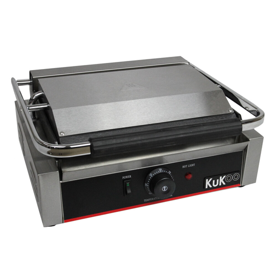 Grooved Panini Press Ribbed Contact Grill Toaster Sandwich Commercial Machine