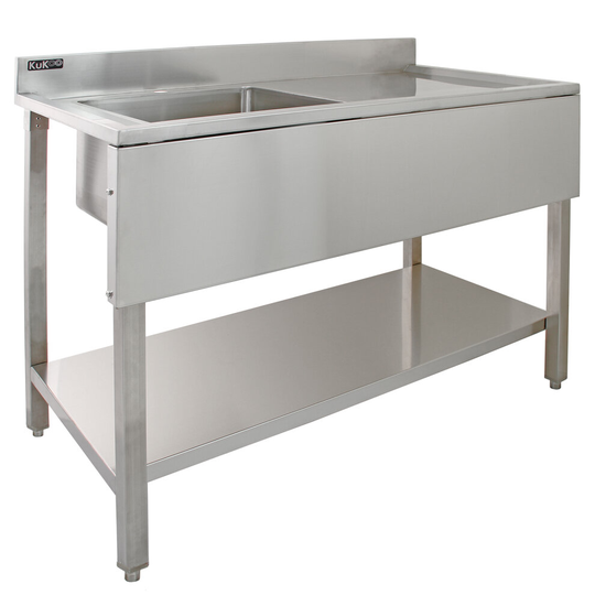 Commercial Sink Stainless Steel Catering Kitchen Single Bowl 1.0 Unit RH Drainer