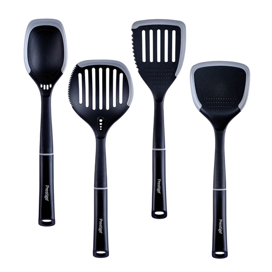Prestige 2in1 Kitchen Silicone Edge Tools - 4 Piece Set, Heat Resistant, Dishwasher Safe, Non-scratching