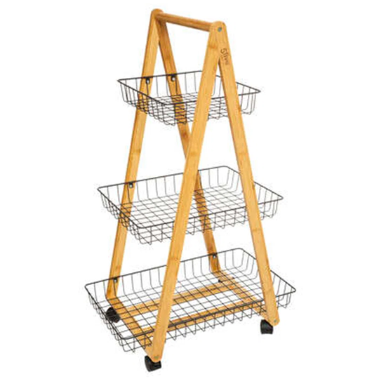 54.5 Cm Solid Wood Kitchen Trolley