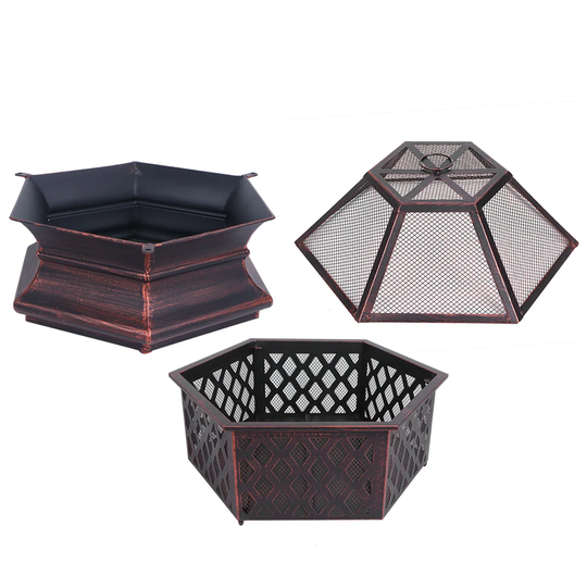 Culloden 63.5Cm H x 61Cm W Steel Charcoal Outdoor Fire Pit with Lid
