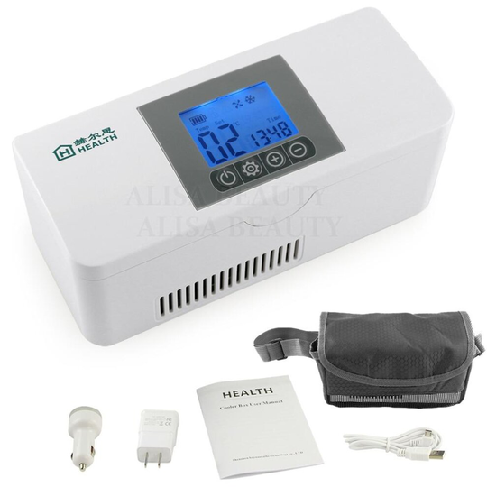 (CN) Portable Insulin Storage Cooler, Bag, Diabetic Insulin Box, Rechargeable Fridge