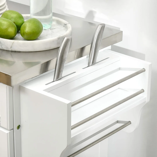 Kitchen Island On Wheels, Stainless Steel Worktop