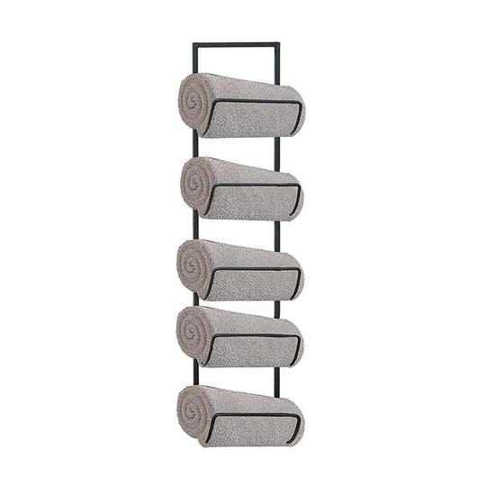 Dalewood 5 Bottle Metal Wall Design Wine Botle Rack in Black