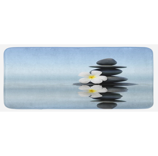 Bryanne Spa Stones Plumeras Kitchen Mat