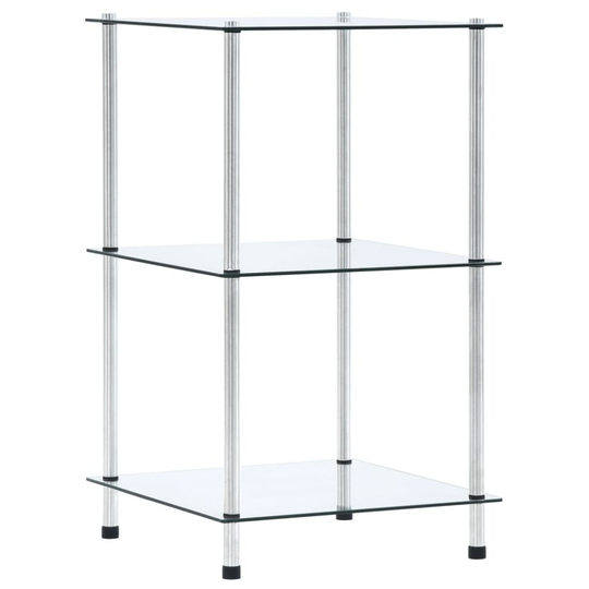 vidaXL 3-Tier Shelf Transparent Tempered Glass Kitchen Worktop Organiser Rack