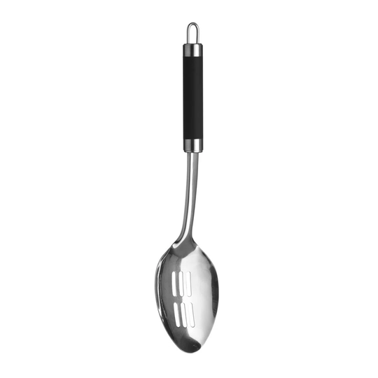 Ivy Slotted Spoon With Black Handle