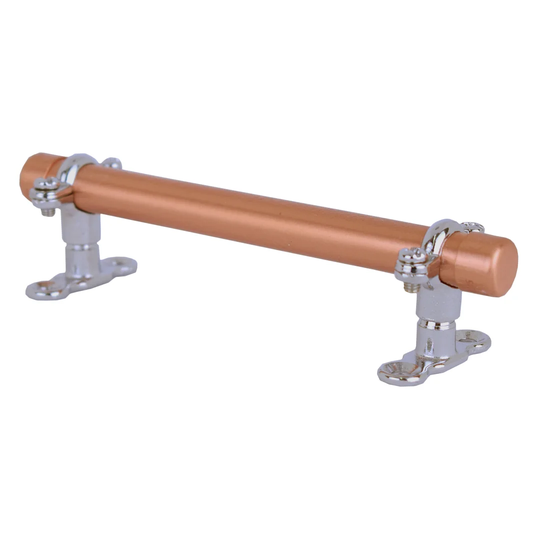 Copper Handle With Chrome Brackets