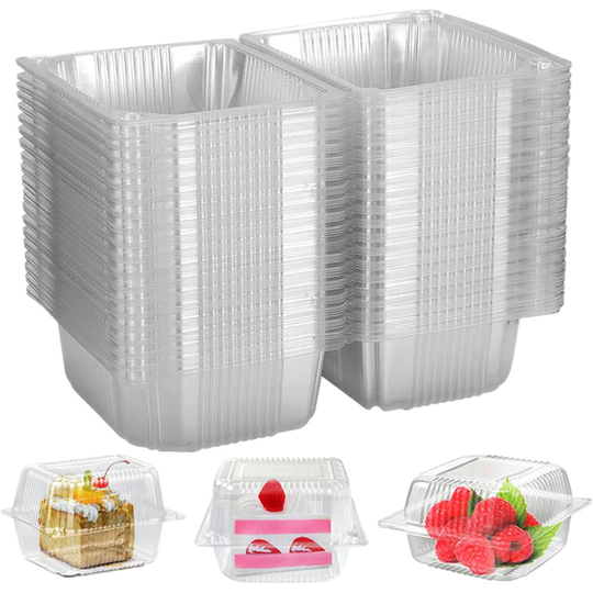 50 Pieces Cake Slice Boxes Individual, Cake Boxes for Cake Portions, 5.3 Inch Individual Cupcake Boxes for Muffin, Salad,...