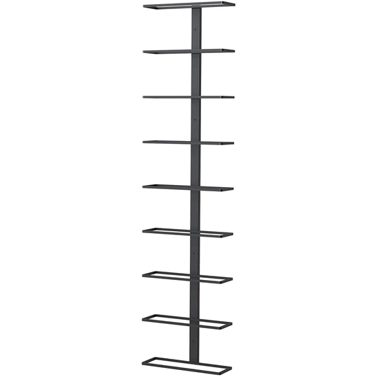 Center Frame Metal Wall Mount Wine Bottle Rack, Black (9 Bottles) + Free Corkscrew Wine Bottle Opener