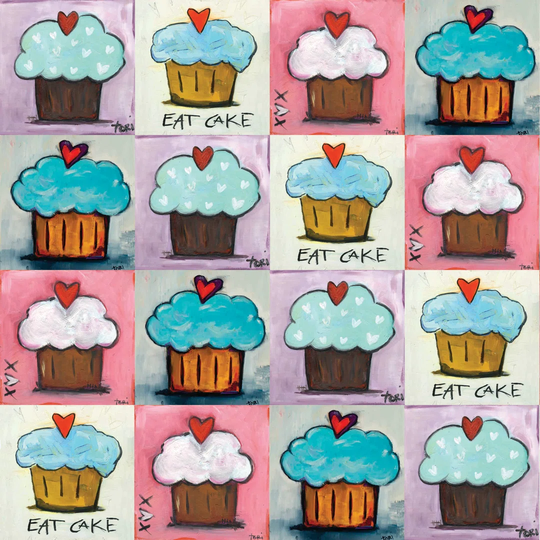 Cupcake Collage by Tori Campisi - Wrapped Canvas Painting Print
