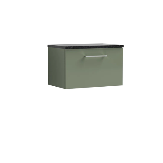 60.5Cm Wall Mounted Single Bathroom Vanity Base Only in Green Satin