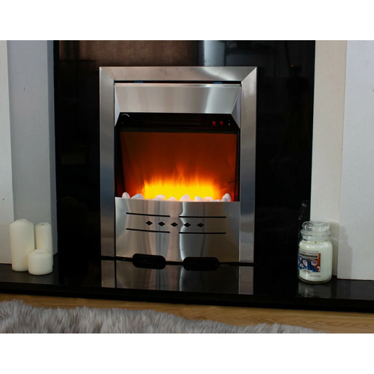 Steel Pebble Electric Fire