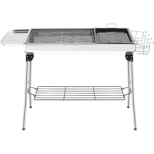 Bosnjak 4-Burner Gas and Charcoal BBQ with Side Shelf