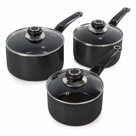 Morphy Richards 970030 Equip 3 Piece Pan Set - Black