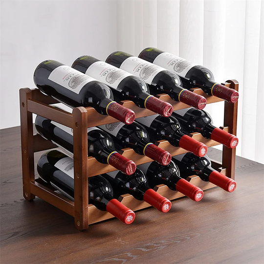 Antero 12 Bottle Solid Wood Tabletop Wine Bottle Rack in Brown