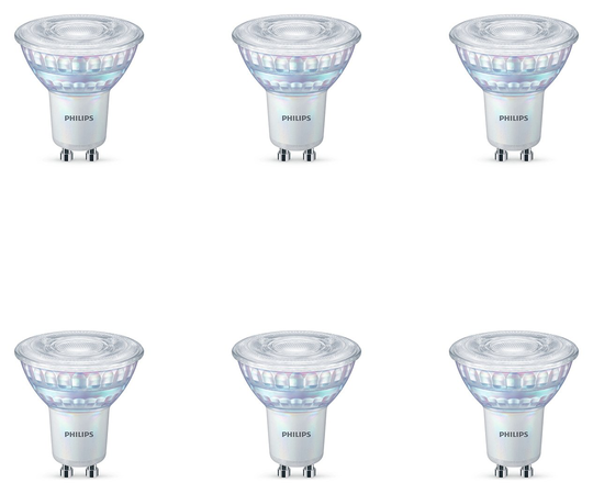 Philips 5W LED GU10 Dimmable Light Bulb - 6 Pack