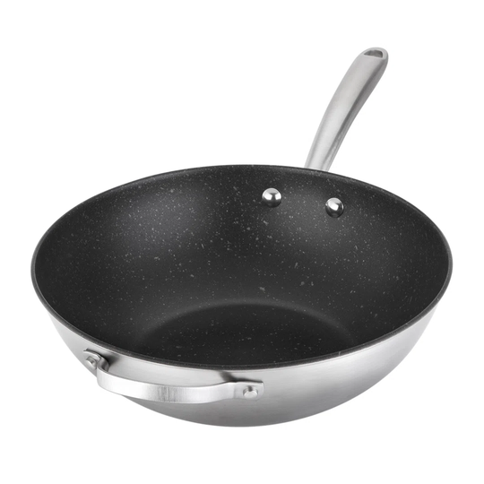 Prestige - Scratch Guard - Stainless Steel Wok Pan - Stir Fry Pan Non-Stick - Durable Cookware - Toughened Non-Stick - Induction Suitable - Dishwasher