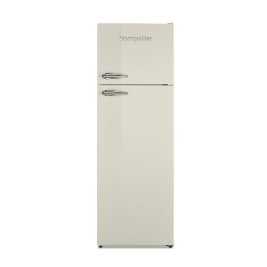 Montpellier MAB346C Cream Freestanding Tall Retro Style Top Mount Fridge Freezer