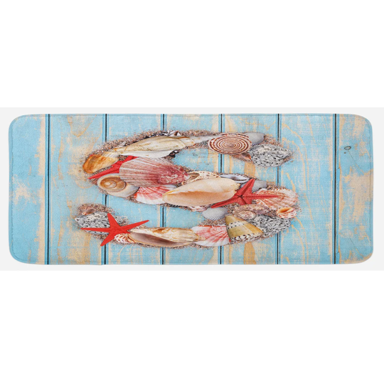 Letter S Kitchen Mat S Seashells Nautical