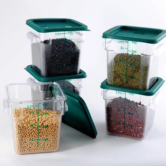 Belfry Kitchen 4 Qt Commercial Grade Square Food Storage Containers With Lids,polycarbonate,clear - Case Of 5